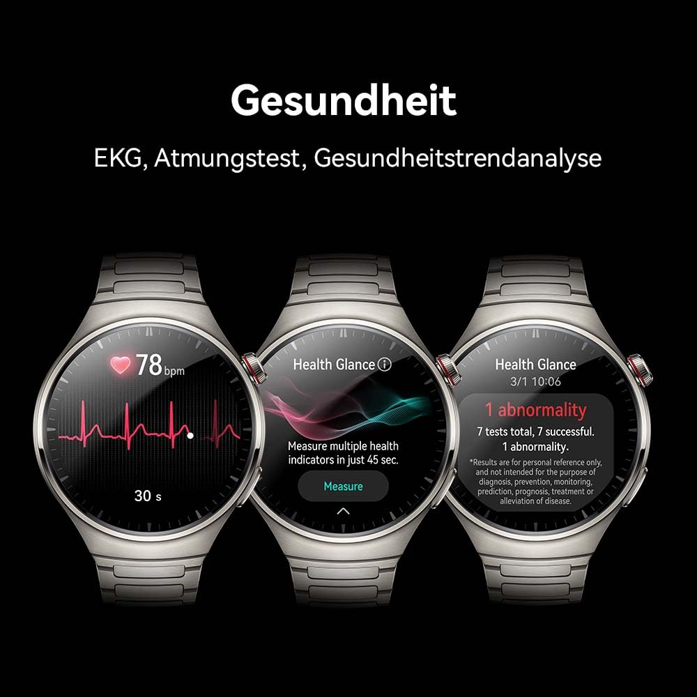 HUAWEI Watch 4 Pro Smartwatch – Titan & Saphirglas, eSIM, Lederarmband, Android & iOS, Dunkelbraun