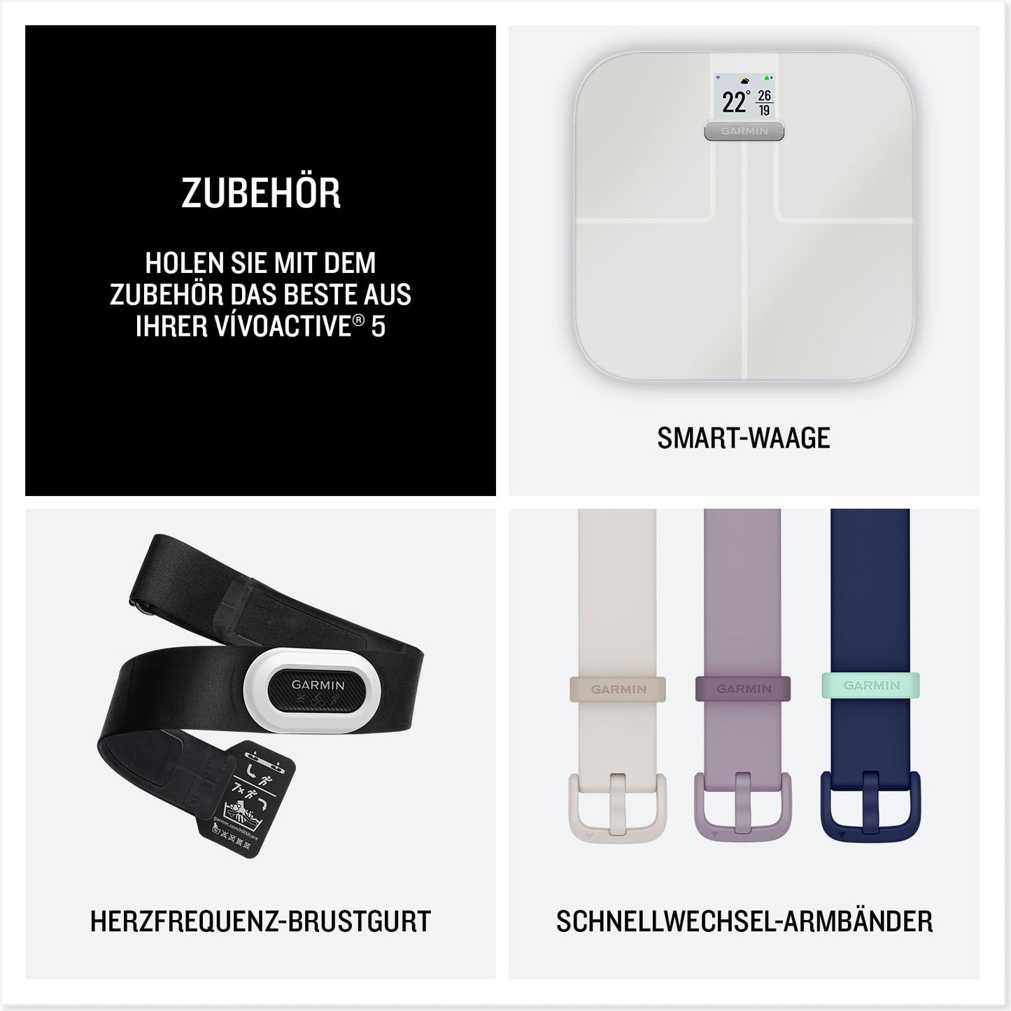 Garmin Vivoactive 5 GPS-Smartwatch – 1,2” AMOLED Display, Fitness, Gesundheit & Musikfunktionen