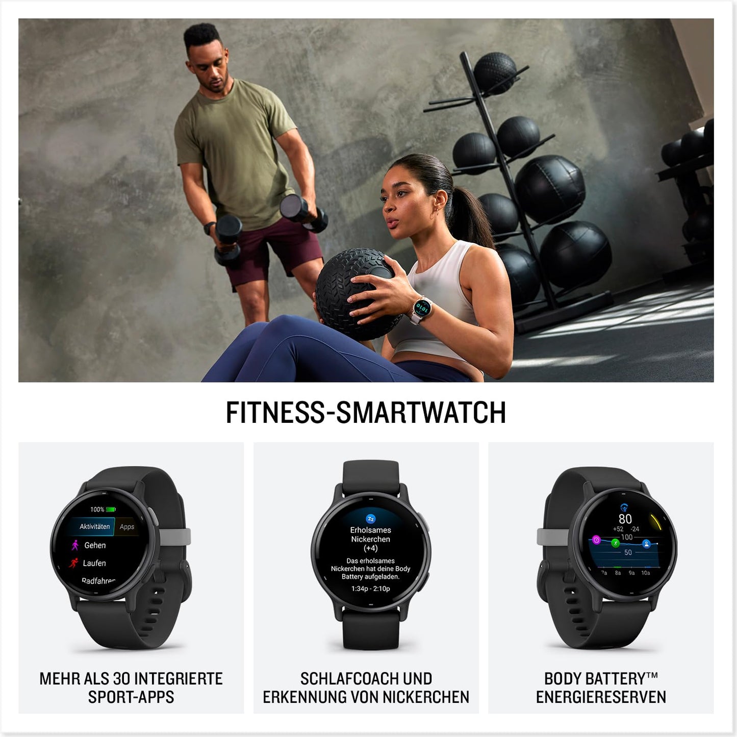 Garmin Vivoactive 5 GPS-Smartwatch – 1,2” AMOLED Display, Fitness, Gesundheit & Musikfunktionen