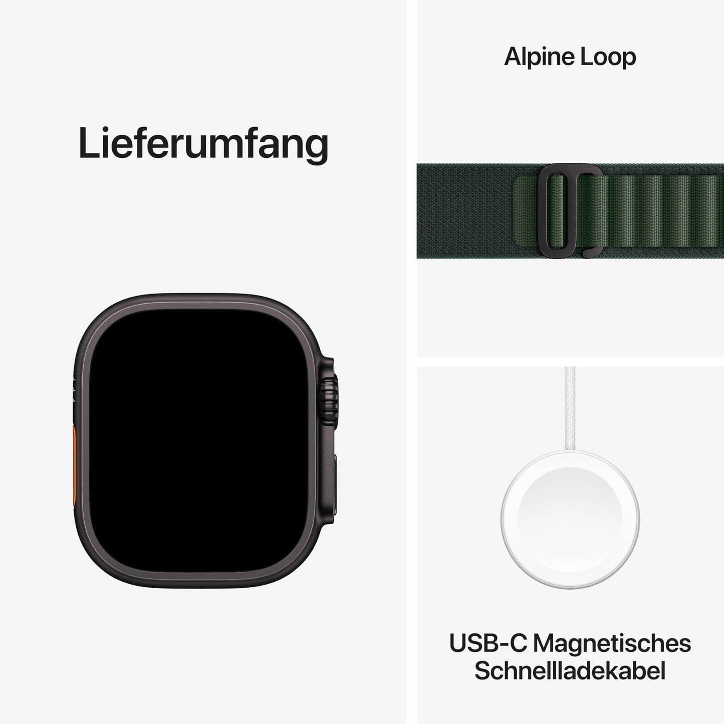 Apple Watch Ultra 2 49mm GPS + Cellular – Smartwatch mit Titan, präzisem GPS, Actiontaste, CO₂-neutral, Alpine Loop Grün (M)