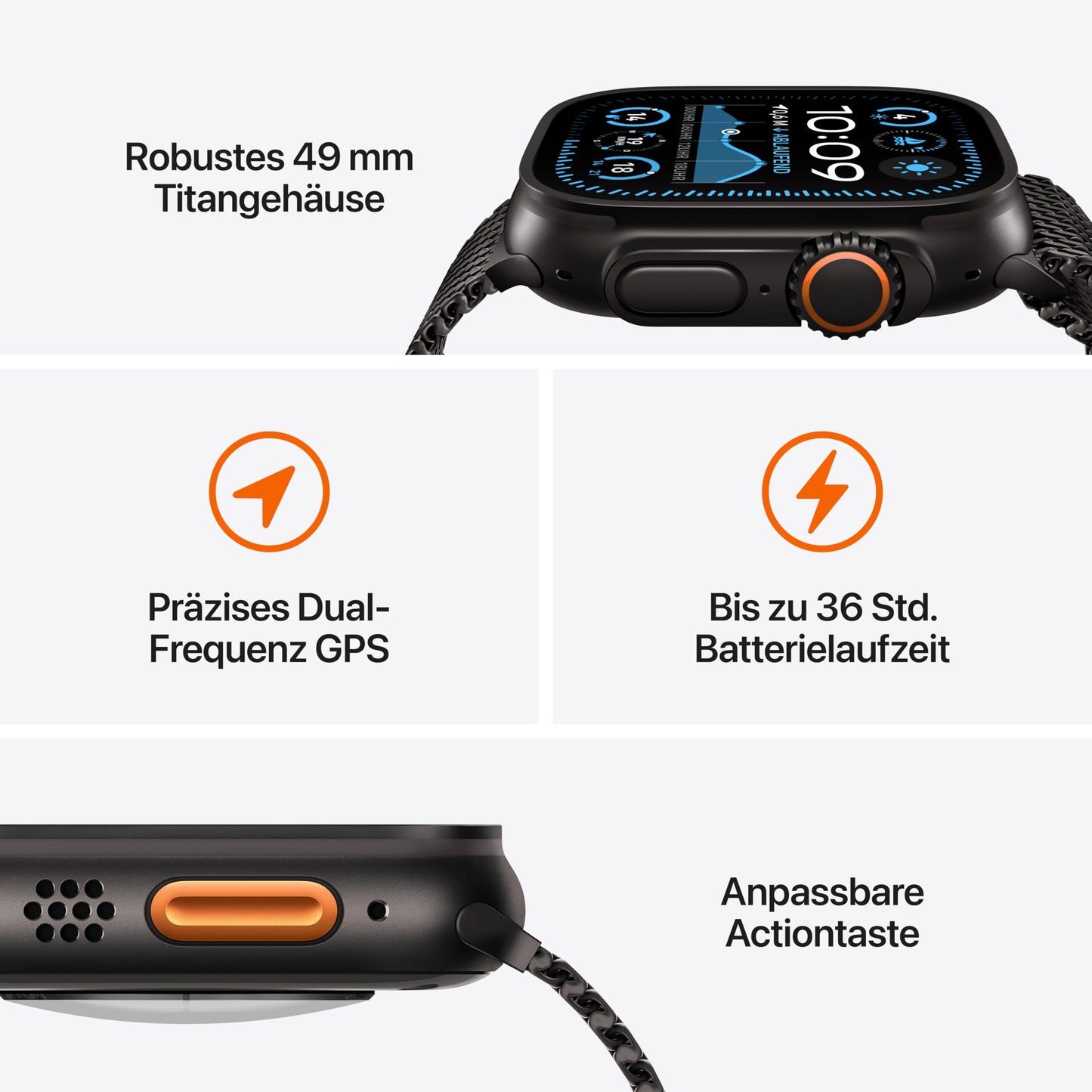 Apple Watch Ultra 2 49mm GPS + Cellular – Smartwatch mit Titan, präzisem GPS, Actiontaste, CO₂-neutral, Alpine Loop Grün (M)