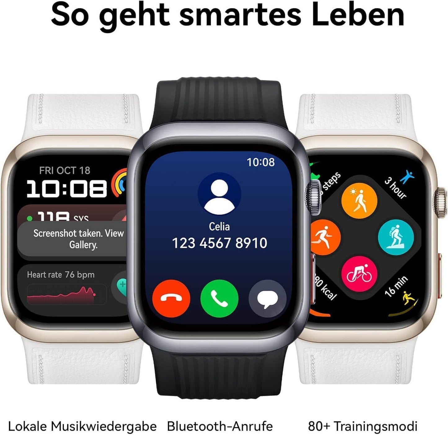 HUAWEI Watch D2 Smartwatch 1,82” AMOLED – Blutdruckmessung, EKG, Fitness & Lifestyle, Schwarz