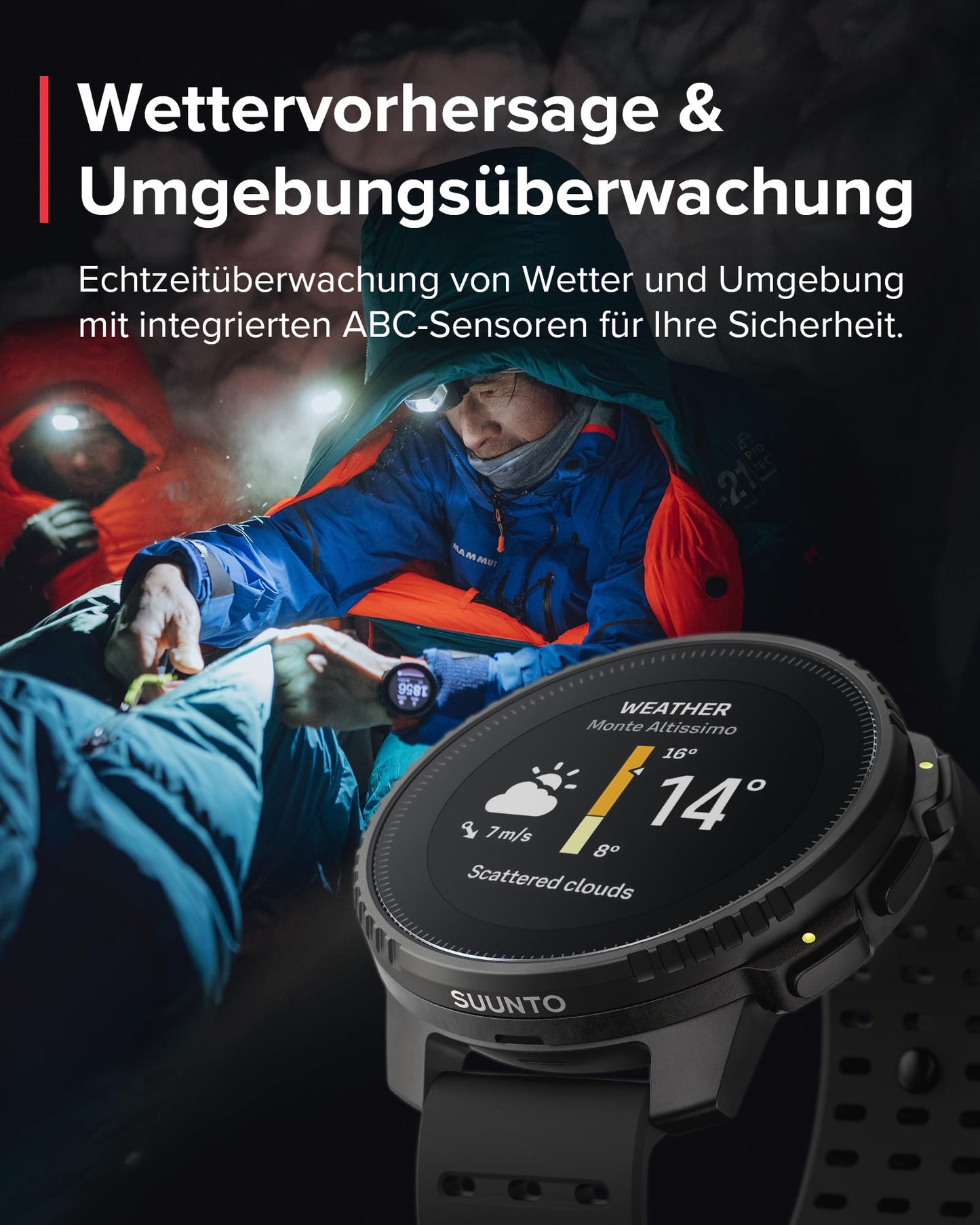 SUUNTO Vertical – Outdoor GPS-Smartwatch mit Dualband-GPS, Solarladung & Offline-Karten, bis 65 Tage Akku, 100 m wasserdicht, Militärstandard