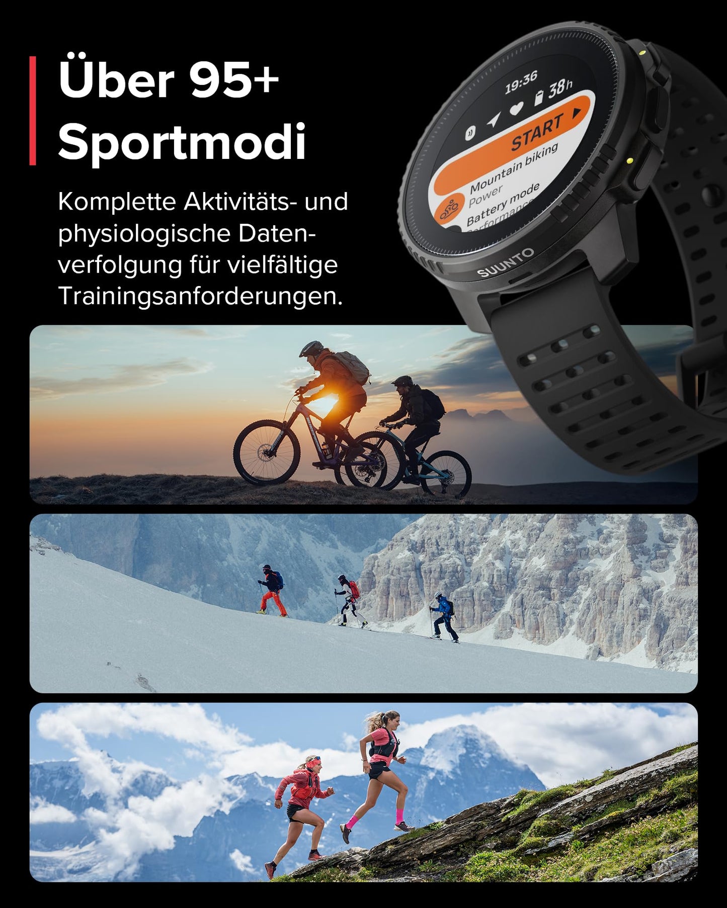 SUUNTO Vertical – Outdoor GPS-Smartwatch mit Dualband-GPS, Solarladung & Offline-Karten, bis 65 Tage Akku, 100 m wasserdicht, Militärstandard