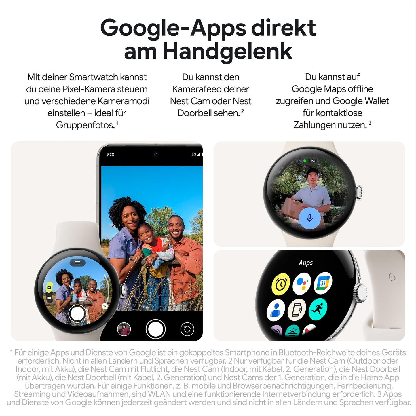 Google Pixel Watch 3 41mm Smartwatch – Herzfrequenz, Fitbit Running, Fitness, 24h Akku, Wi-Fi, Silber/Rose Quartz