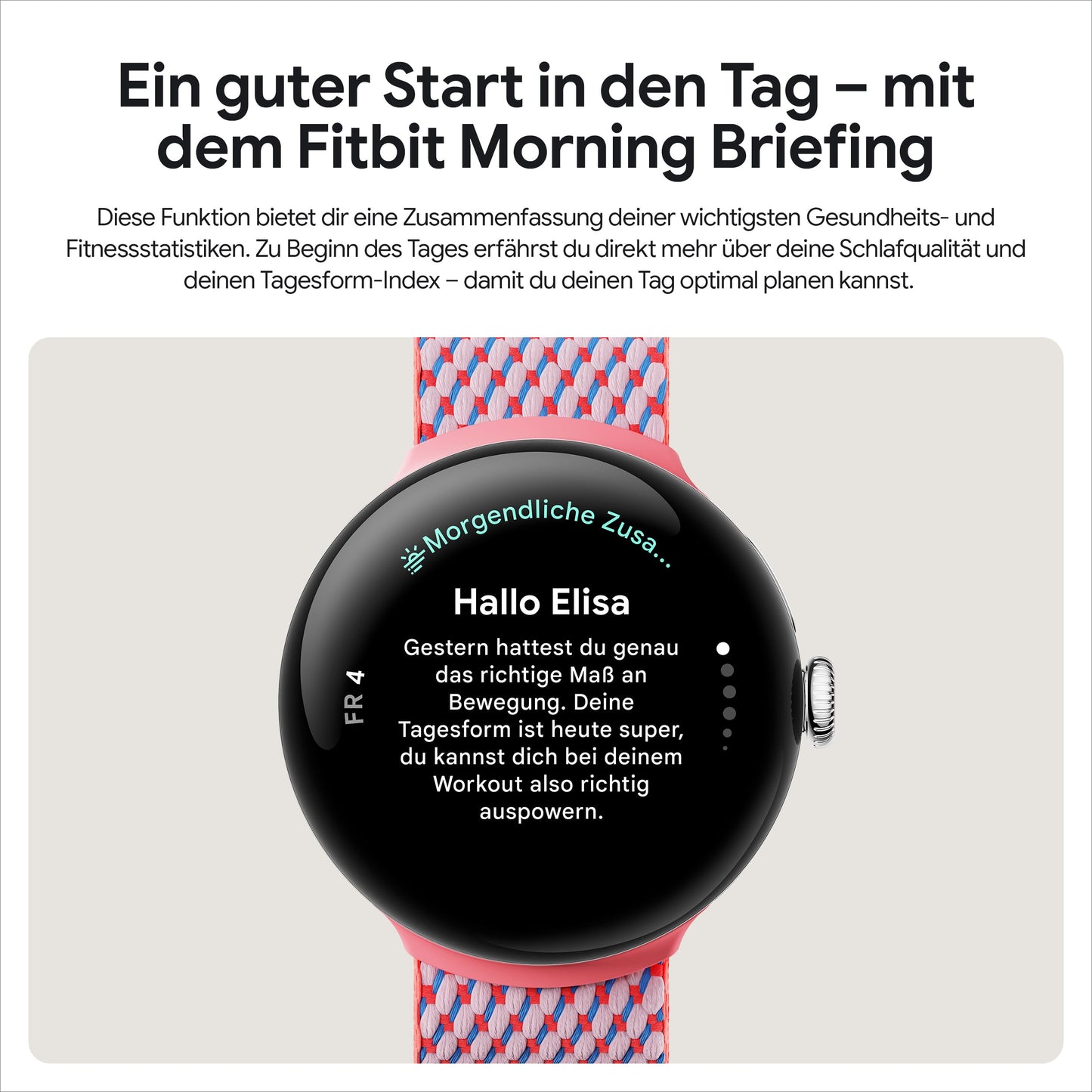 Google Pixel Watch 3 41mm Smartwatch – Herzfrequenz, Fitbit Running, Fitness, 24h Akku, Wi-Fi, Silber/Rose Quartz