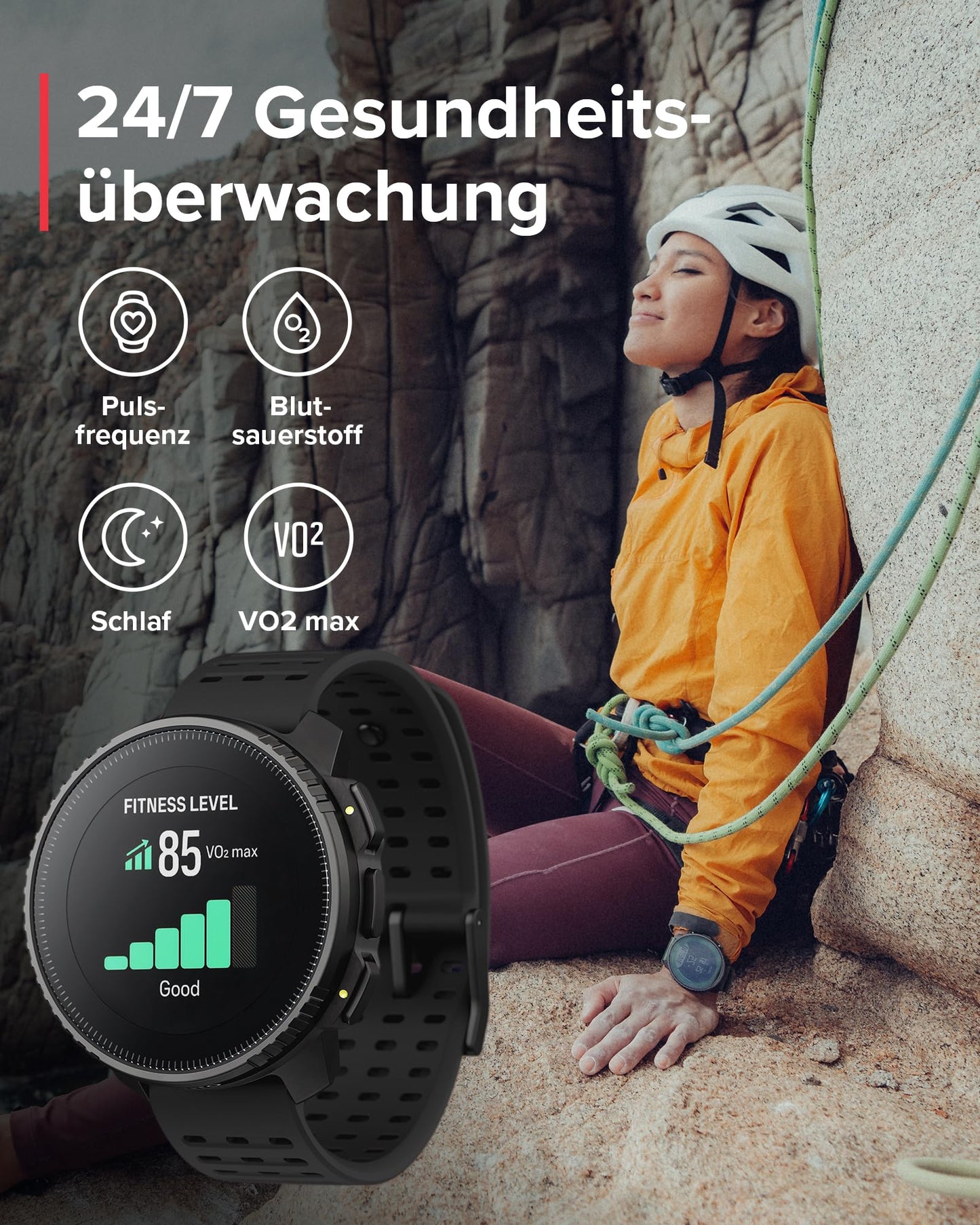 SUUNTO Vertical – Outdoor GPS-Smartwatch mit Dualband-GPS, Solarladung & Offline-Karten, bis 65 Tage Akku, 100 m wasserdicht, Militärstandard