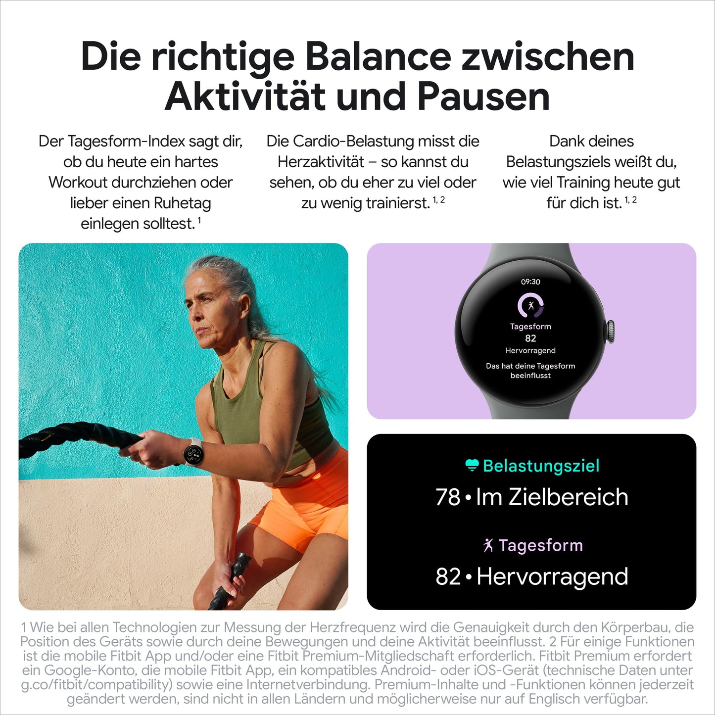 Google Pixel Watch 3 45mm Smartwatch – Herzfrequenztracking, Fitbit Running, 24h Akku, Wi-Fi, Hazel Aluminium