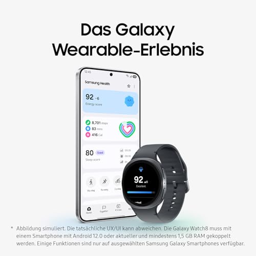 Samsung Galaxy Watch8 40mm LTE Smartwatch – Galaxy AI, Fitness & Schlaf-Coaching, Silber, 3 Jahre Garantie