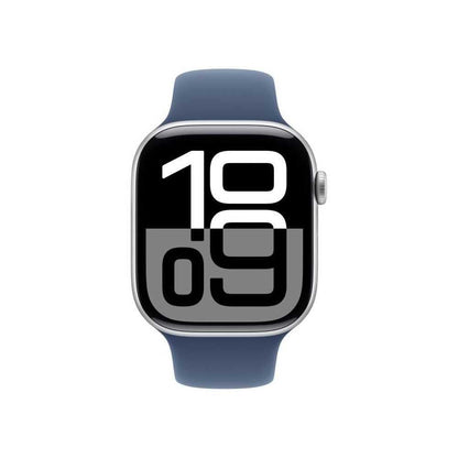 Apple Watch Series 10 46mm GPS + Cellular – Aluminium Smartwatch mit EKG, Always-On Display, wasserdicht, Sportarmband Denim (M/L)
