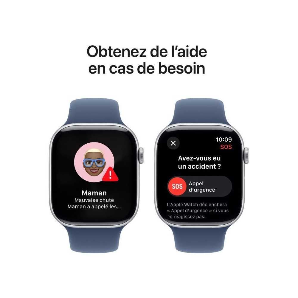 Apple Watch Series 10 46mm GPS + Cellular – Aluminium Smartwatch mit EKG, Always-On Display, wasserdicht, Sportarmband Denim (M/L)