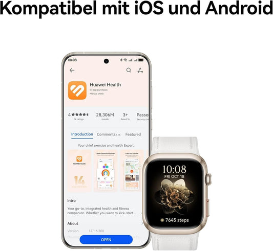 HUAWEI Watch D2 Smartwatch 1,82” AMOLED – Blutdruckmessung, EKG, Fitness & Lifestyle, Schwarz