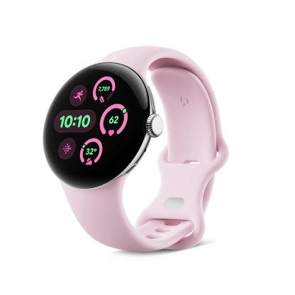 Google Pixel Watch 3 41mm Smartwatch – Herzfrequenz, Fitbit Running, Fitness, 24h Akku, Wi-Fi, Silber/Rose Quartz