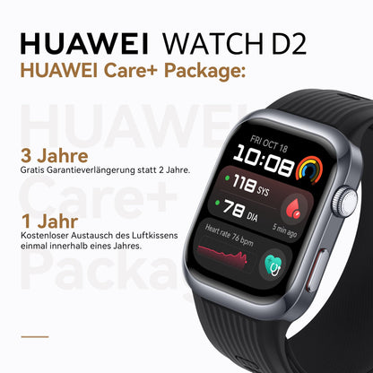 HUAWEI Watch D2 Smartwatch 1,82” AMOLED – Blutdruckmessung, EKG, Fitness & Lifestyle, Schwarz