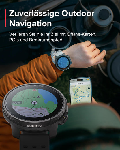 SUUNTO Vertical – Outdoor GPS-Smartwatch mit Dualband-GPS, Solarladung & Offline-Karten, bis 65 Tage Akku, 100 m wasserdicht, Militärstandard