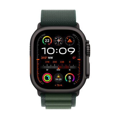 Apple Watch Ultra 2 49mm GPS + Cellular – Smartwatch mit Titan, präzisem GPS, Actiontaste, CO₂-neutral, Alpine Loop Grün (M)