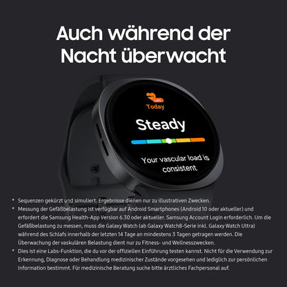 Samsung Galaxy Watch8 40mm Bluetooth Smartwatch – Galaxy AI, Fitness & Schlaftracking, Graphite, 3 Jahre Garantie