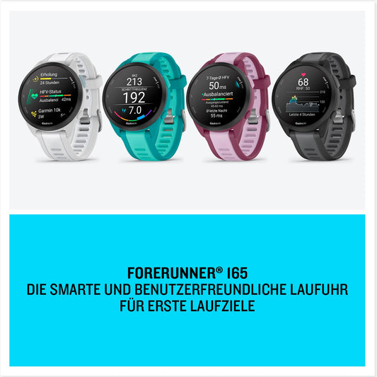 Garmin Forerunner 165 Music GPS-Laufuhr – 1,2” AMOLED, Trainingstipps, Gesundheit & Musik