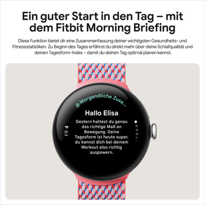 Google Pixel Watch 3 41mm Smartwatch – Herzfrequenz, Fitbit Running, Fitness, 24h Akku, Wi-Fi, Silber/Rose Quartz